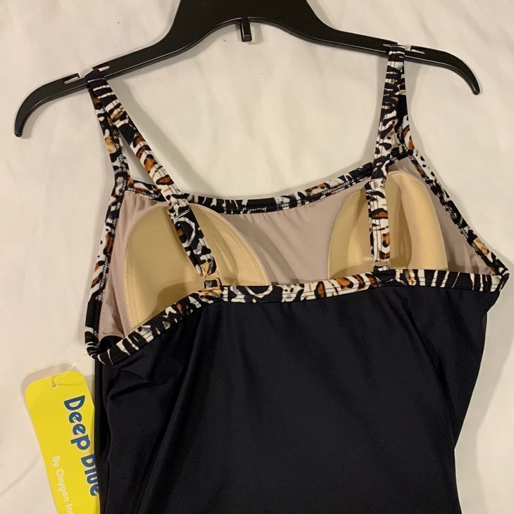 Deep Blue Size 18W one piece skirted swimsuit NWT & adjustable straps.  TTS - Picture 7 of 12